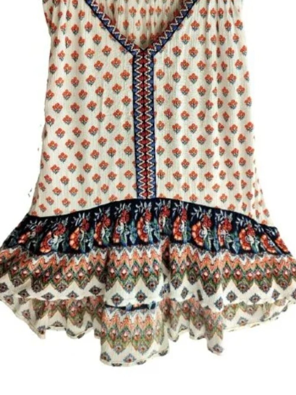 Patrons of Peace - Boho Tank Top Blouse Hi-Low | XS | Floral Pattern - Picture 2 of 6